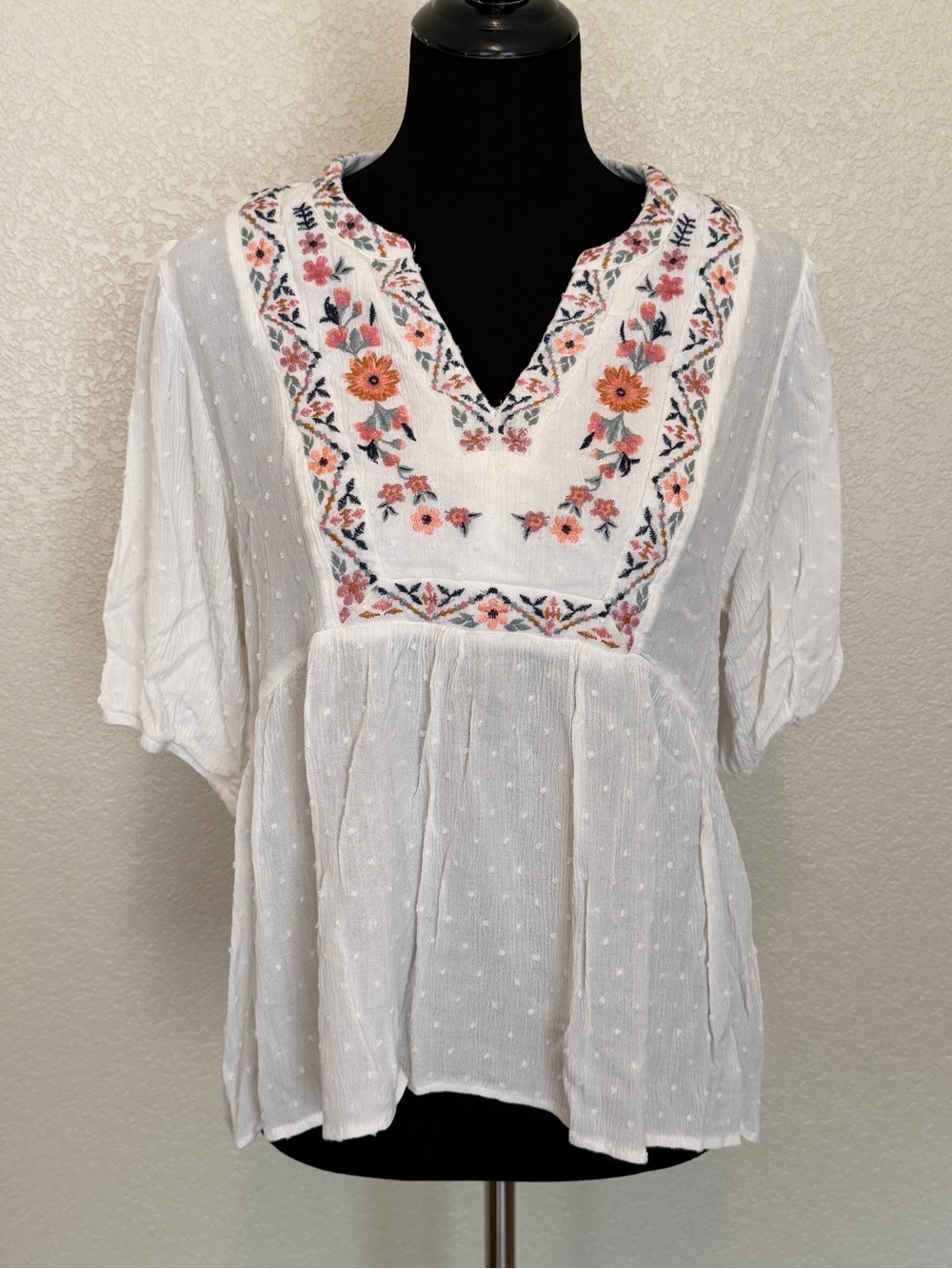 Nurture boho white floral top